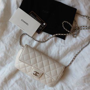 Chanel Glasses Case With Classic Chain in Caviar Leather